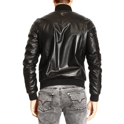 versace collection leather drivers|Versace leather jacket men's.